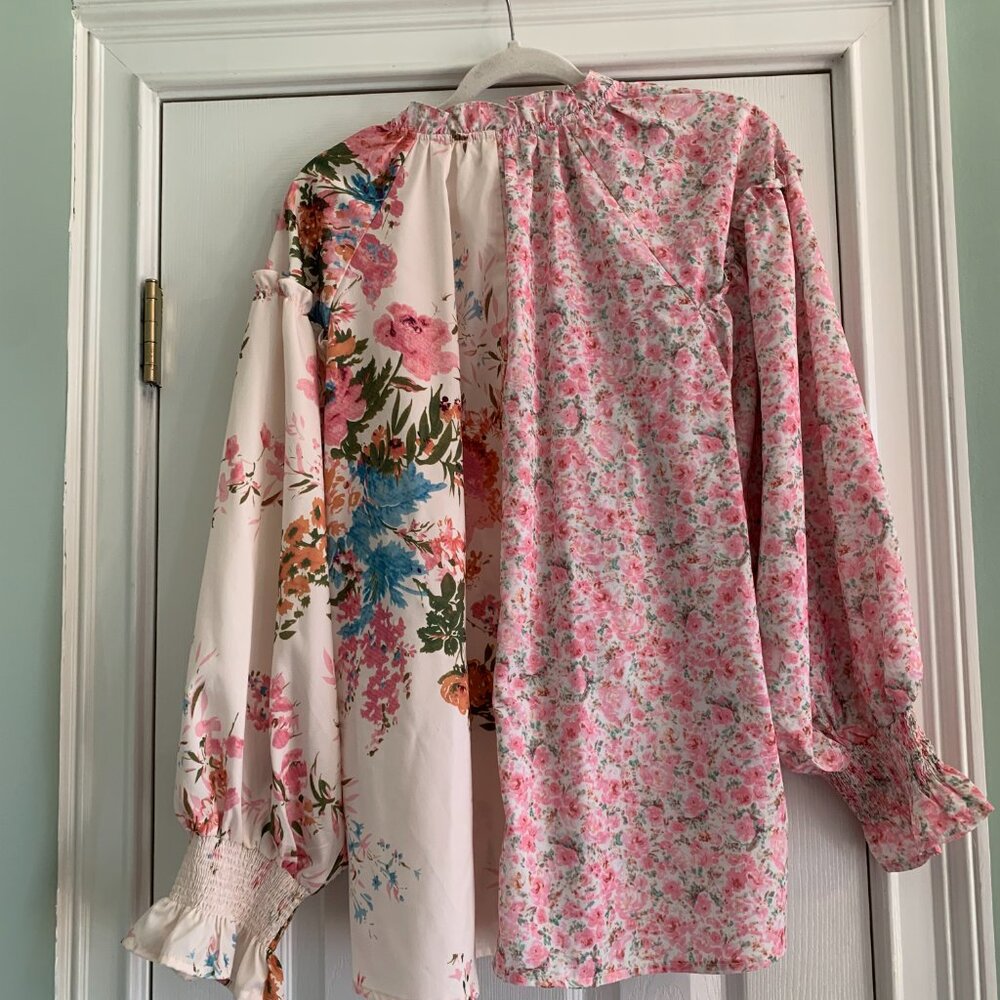 Chic Soul Long Sleeve 3X floral print blouse - Picture 3 of 13